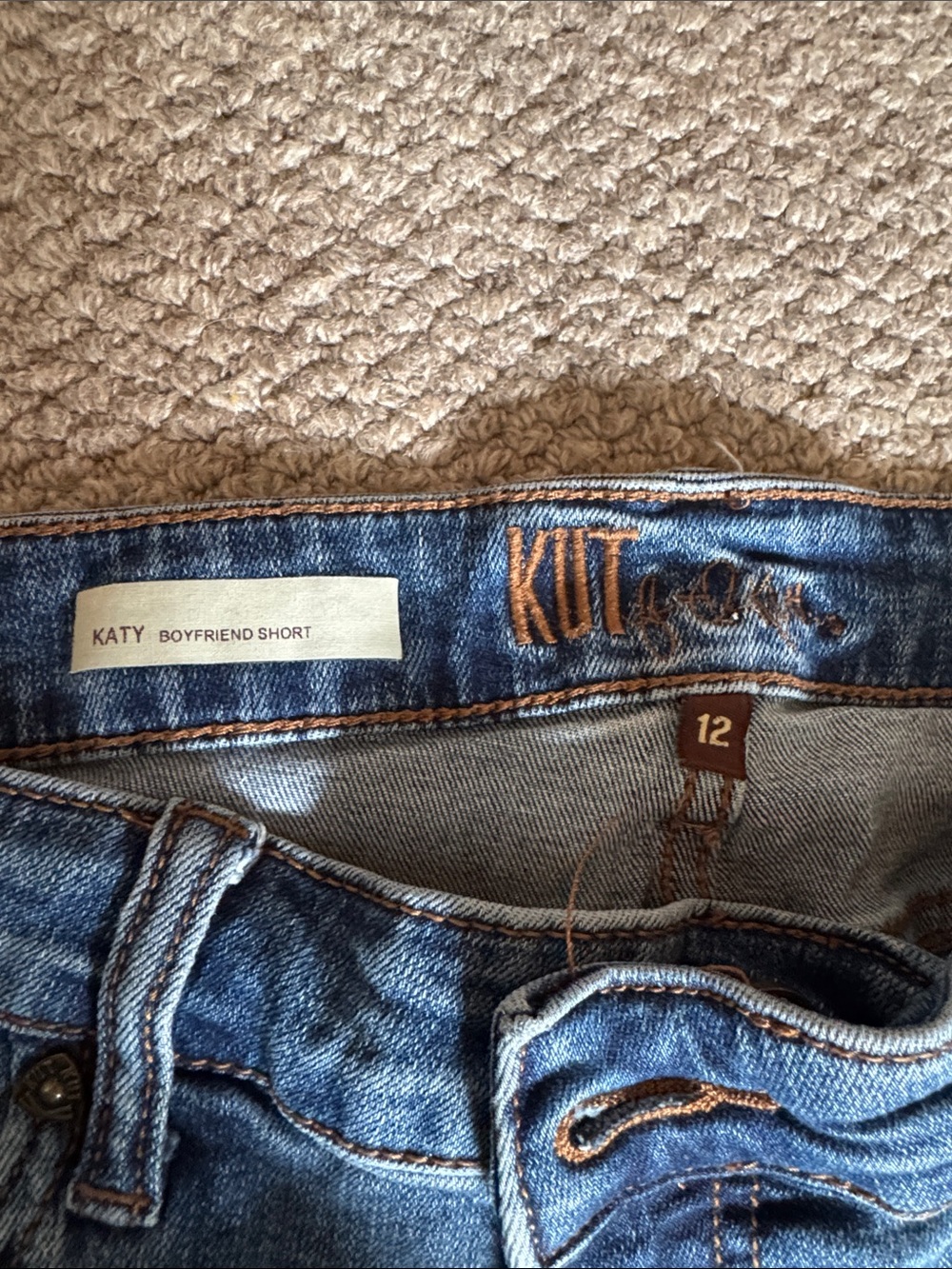 Kut from the Kloth Blue Boyfriend Denim Shorts - Picture 2 of 5